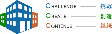 CHALLENGE-挑戦 CREATE-創造 CONTINUE-継続